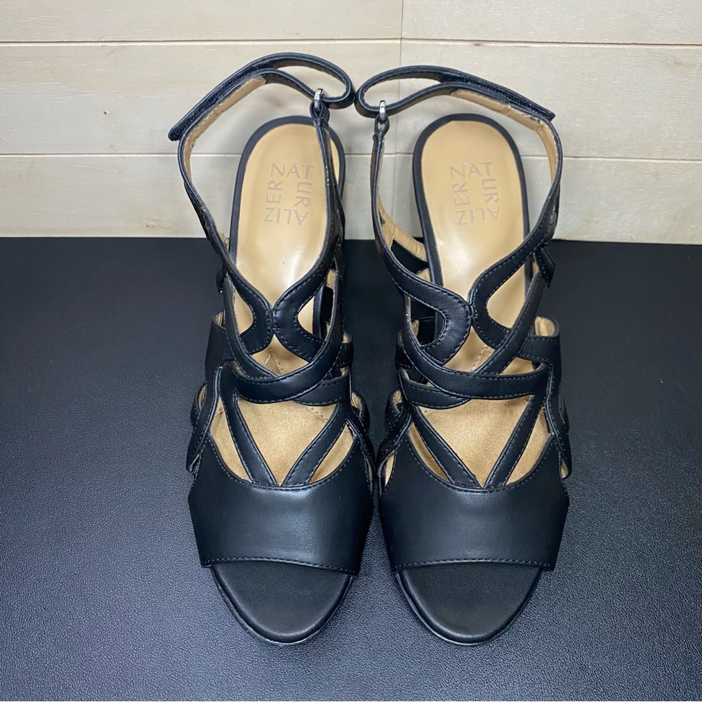 Naturalizer Dakota Black Heels Women's Size 10 Shoes M Faux Leather Pumps - Picture 7 of 10